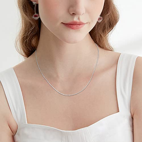 Jewlpire Solid 18k Over Gold Chain Necklace for Women Girls, 1.3mm