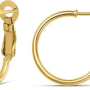 Amazon Essentials Sterling Silver or Gold plated Lightweight Paddle Back Hoop Earrings