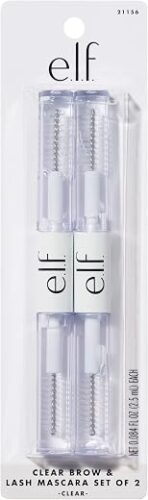 e.l.f. Clear Lash & Brow Mascara Gel, Dual-Sided Flexible Hold, Long-Lasting Clear Formula for Natural-Looking Brows & Defined Lashes