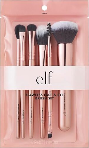 e.l.f. Flawless Face Kit, 6-Piece Brush Collection, Brushes For Face, Eyes & Brows, Vegan & Cruelty-Free