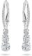 Swarovski Stilla Attract Trilogy Drop Pierced Earrings with White Crystals on a Rhodium Plated Setting with Hinged Closure